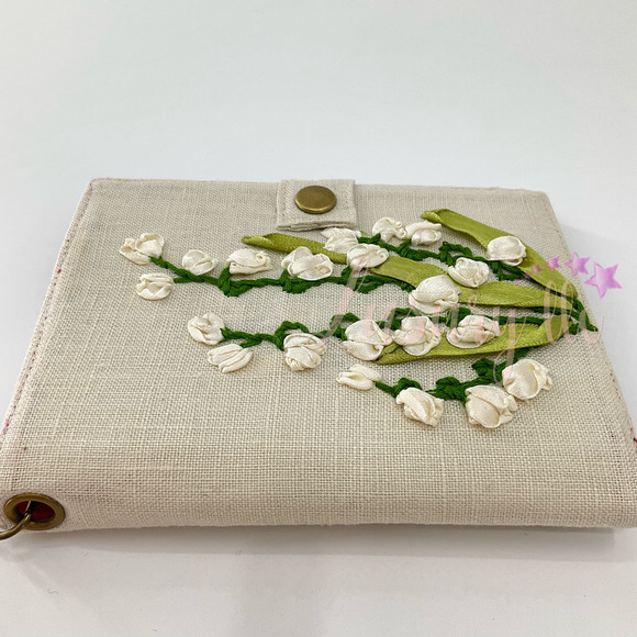 Lily Of The Valley Embroidery Passport Wallet, Birthday Gift,Versatile Washable - Picture 3 of 13